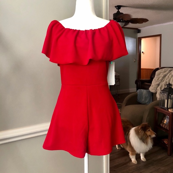 Almost Famous Pants - NWT Red Romper